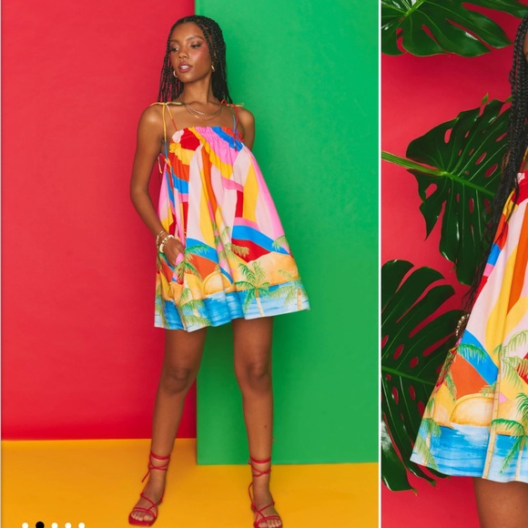 Show me your Mumu small angel mini dress. Rainbow color. - Picture 2 of 6